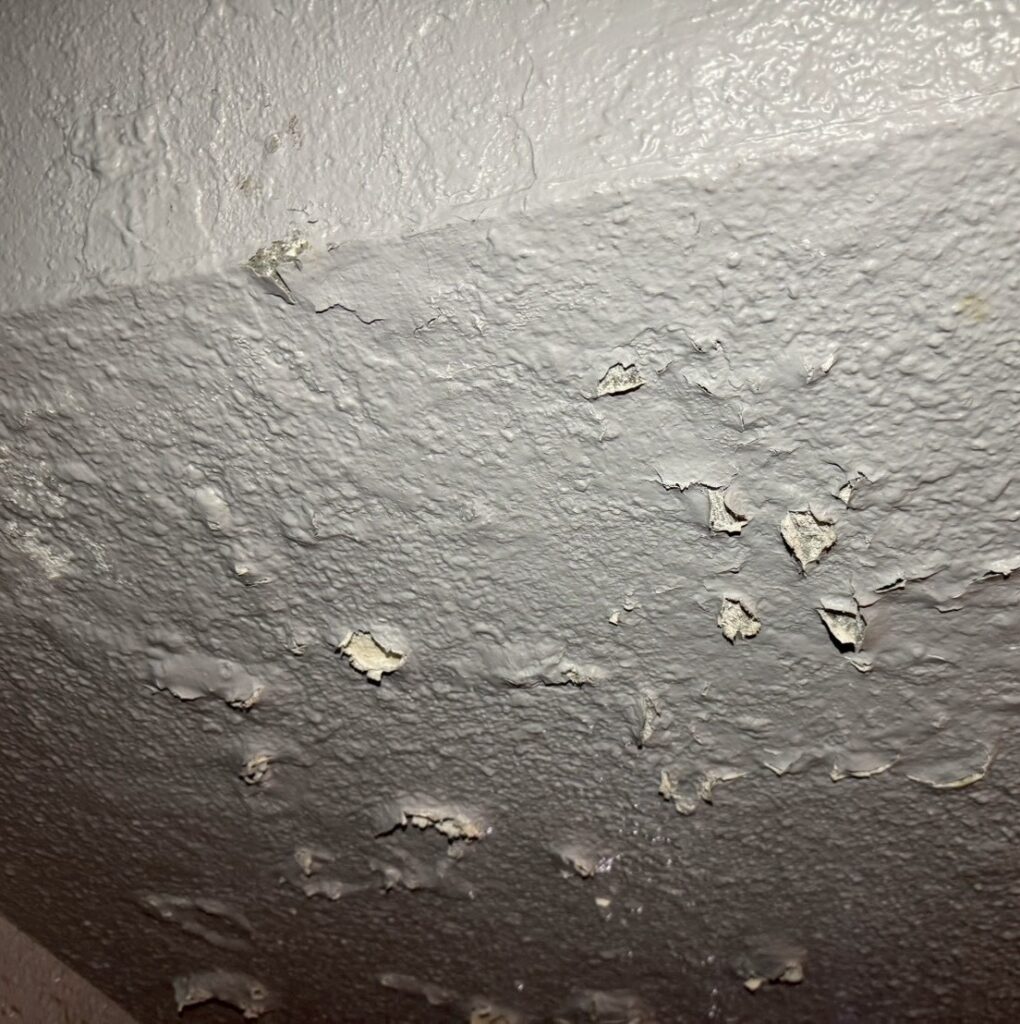 外壁にひび割れや劣化が見られる建物外観